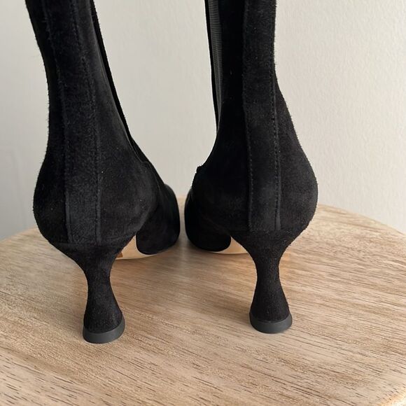 Womens Sam Edelman Lani Square Toe Chelsea Boots in Black Suede NWOB - Picture 7 of 10